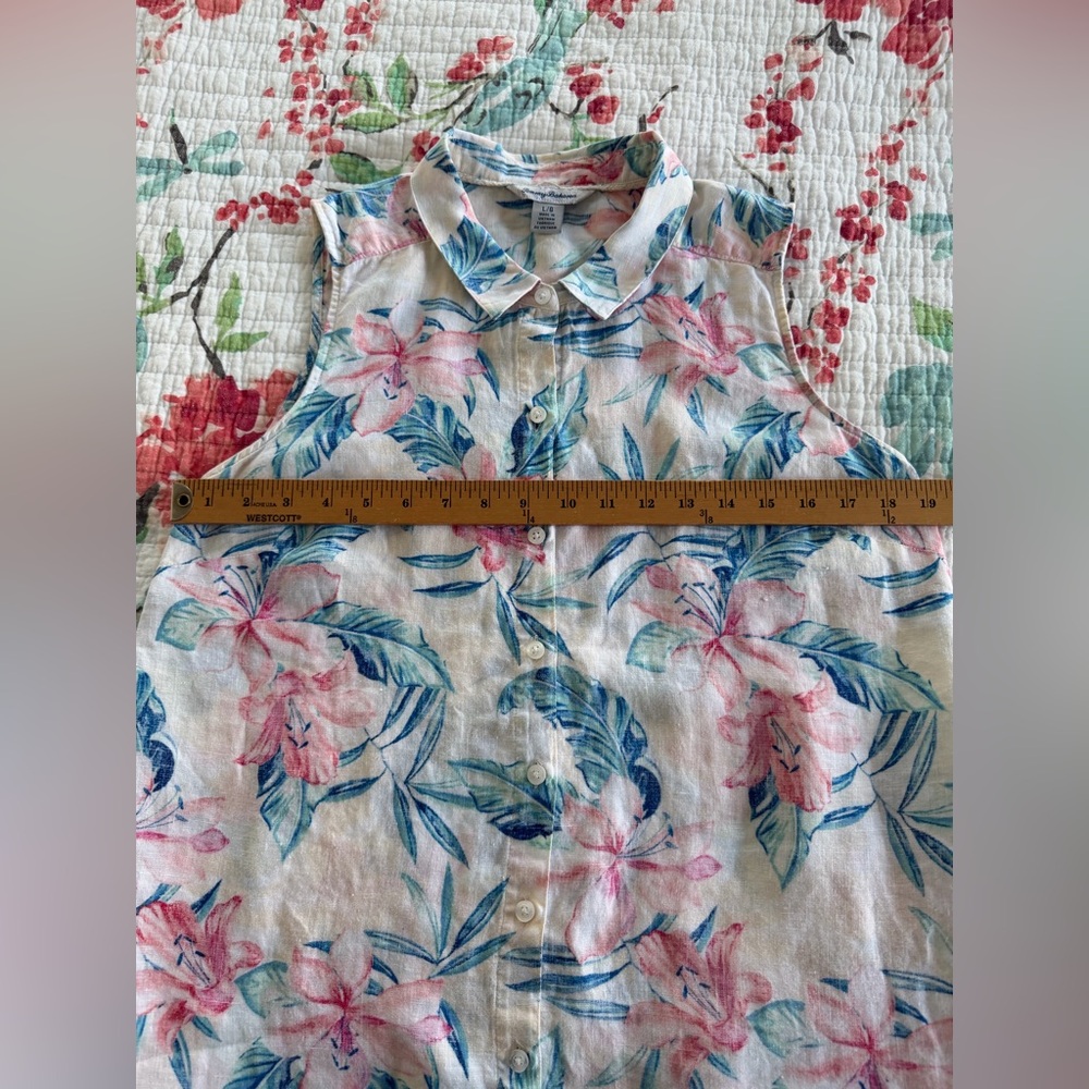 Tommy Bahama sleeves linen dress in tropical print - Picture 8 of 13